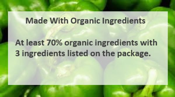 at least 70% organic label