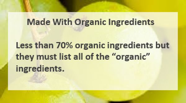 less than 70% organic label