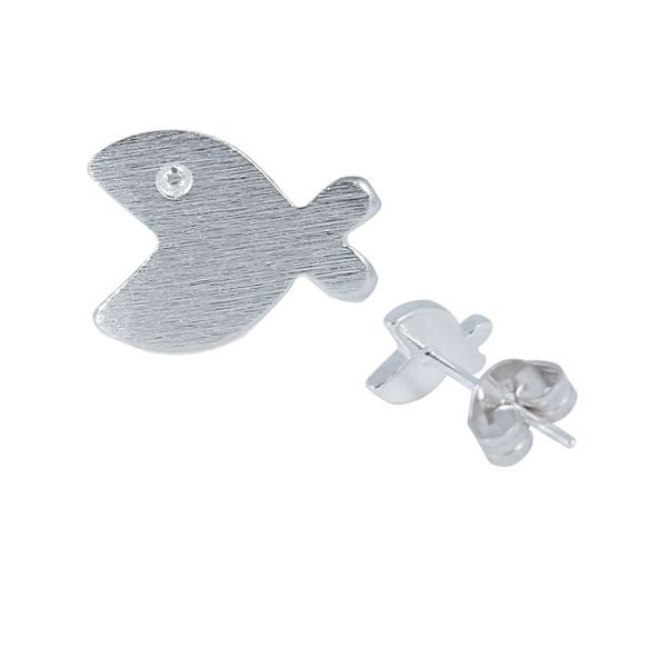 W&Co ® 925 Sterling Silver Fish Stud Earrings 8 mm