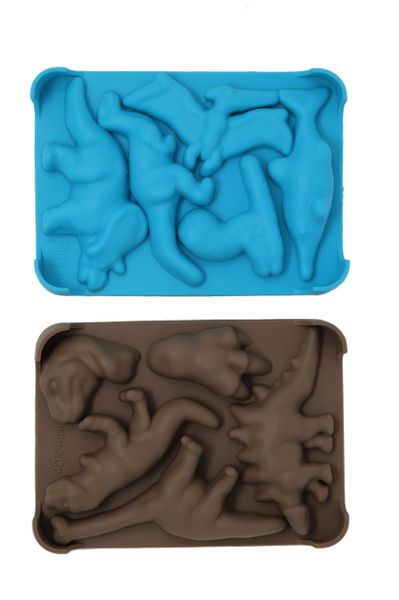 Dinosaur Ice Trays Chocolate Molds and 100% Food Grade Pure Silicone Set of 2