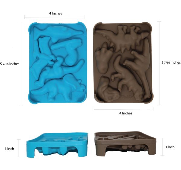 Baocc Ice Cube Tray with Dinosaur 48 Ice Silicone Candy Tray