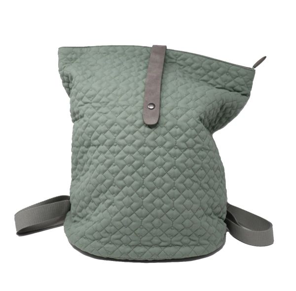 Win&Co Quilted Backpack Bucket Bag Green