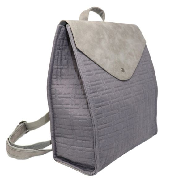 Win&Co Quilted Backpack with Flap Top Gray