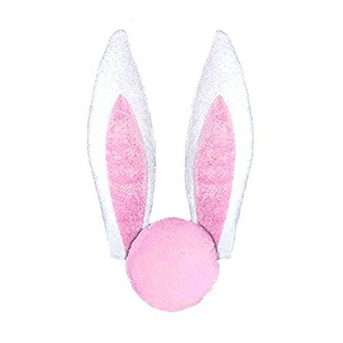 Win&Co Easter Bunny Car Costume Kit Decorations Accessory White Pink Ears & Nose