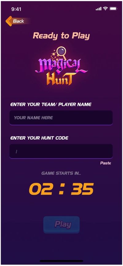 Magical Hunt Scavenger hunt game Ready to Play screen Disneyland Magic Kingdom