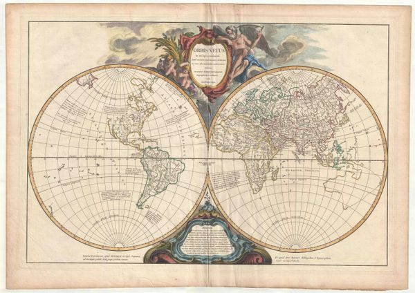 Orbis Vetus in ultraque continente justa mentem Sansonianam distinctas, nec non observationibus astronomicis reductus, accurante Robert de Vaugondy, Geography Regis ordinario, 1752.