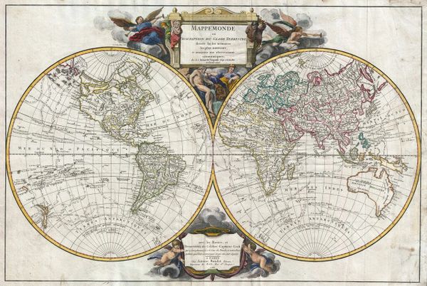 Mappemonde ou description du globe terrestre dressée sure les mémoires les plus nouveaux, et assujettie et aux observations astronomiques...