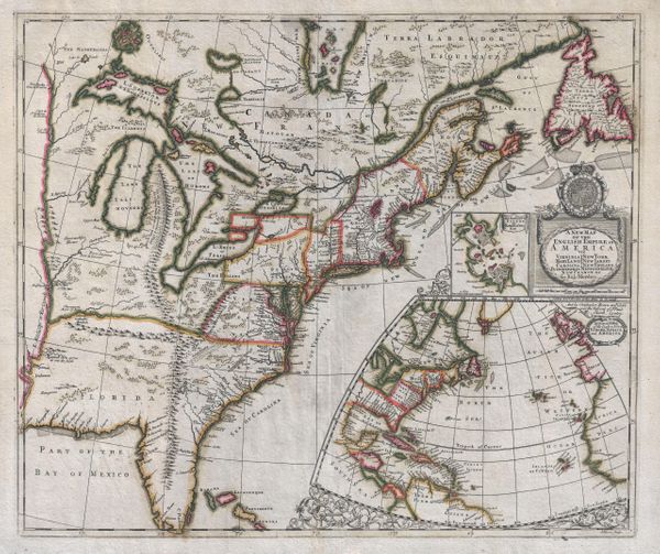 A New Map of the English Empire in America viz Virginia, New York, Maryland, New Jersey, Carolina, New England, Pennsylvania, Newfoundland, New France & c. by Rob: Morden.