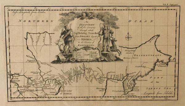 An Exact Chart of all the Countries through which Capt. Behring Travelled from Tobolski Capital of Siberia to the Country of Kamtschtka.