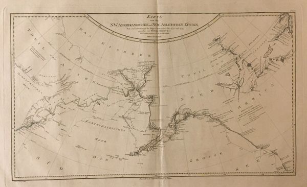 Karte von den N.W. Amerikanischen und N.Oe. Asiatischen Kosten, nach den Untersuchungen des Kaputt...