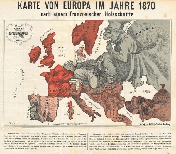 Karte Von Europa Im Jahre 1870 Nach Einem Franzosischen Holzschnitte Vetus Carta Rare Maps