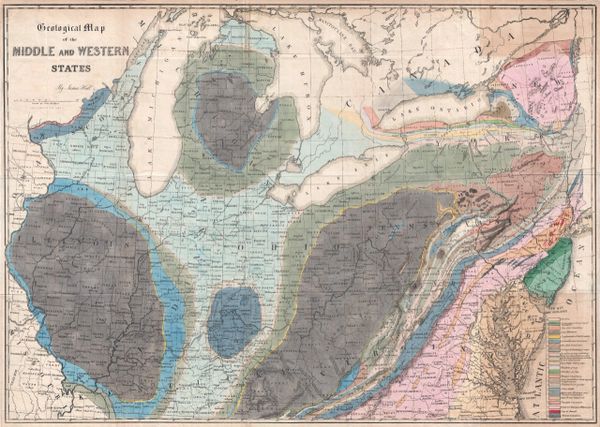 Geological Map of the Middle and Western States. | Vetus Carta Rare Maps