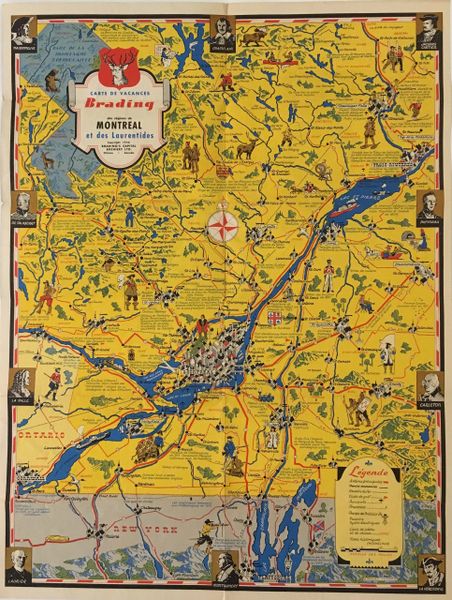 Carte de Vacances Brading des regions de Montreal et des Laurentides