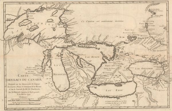 Bellin, Carte des Lacs du Canada