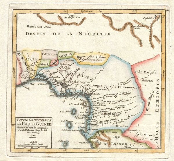 De Vaugondy Map, Partie Orientale de la Haute Guinee...