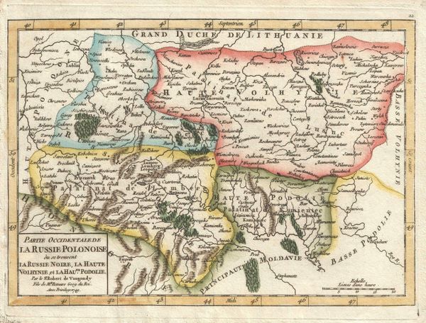 De Vaugondy Map, Partie Occidentale de la Russie Polonaise ou se trouvent la Russie Noire...