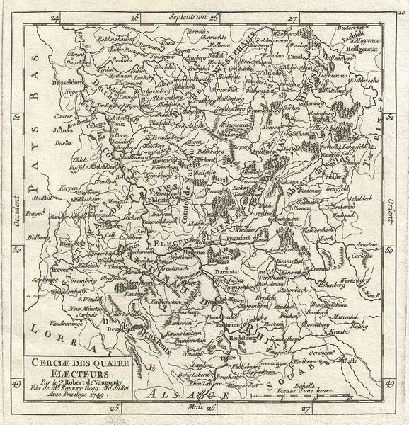 De Vaugondy Map, Cercle des Quatres Electeurs...