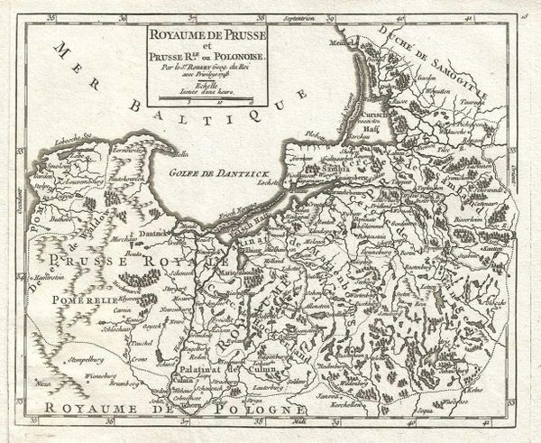 De Vaugondy Map, Royaume de Prusse et Prusse R.le ou Polonoise...