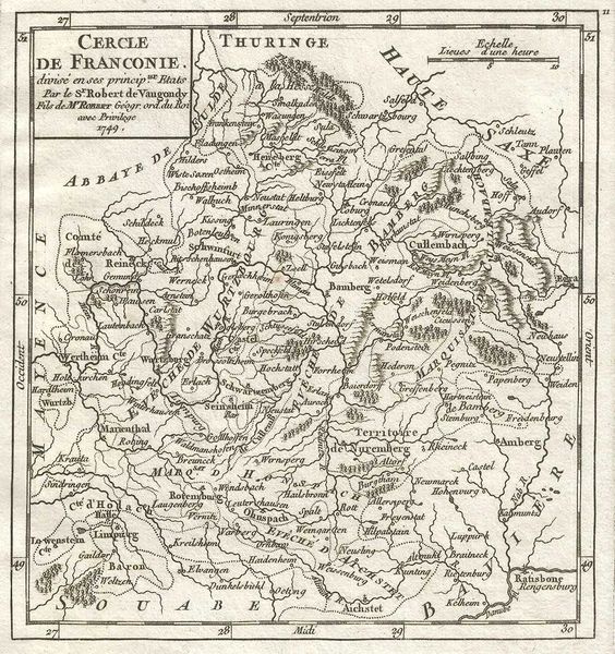 De Vaugondy Map, Cercle de Franconie divisée en ses principaux Etats...