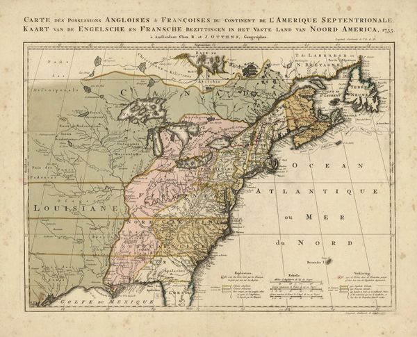 Carte des Possessions Angloise & Francoise du Continent de l'Amerique Septentrionale