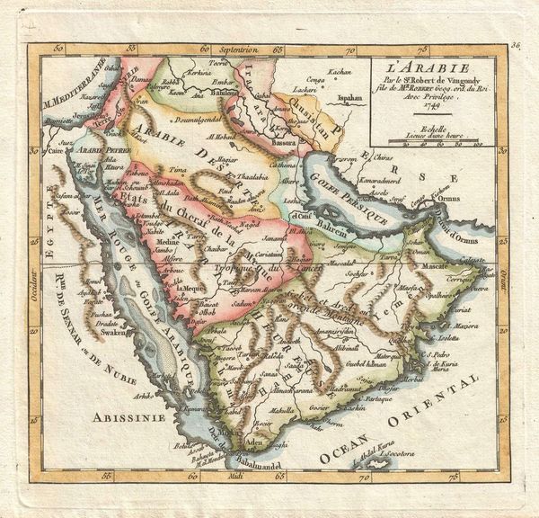 De Vaugondy Map, L'Arabie