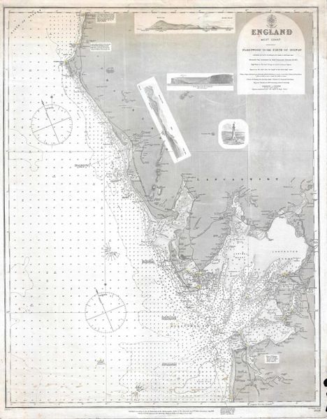 British Admiralty Office Chart, England West Coast. Fleetwood to the Firth of Solway.