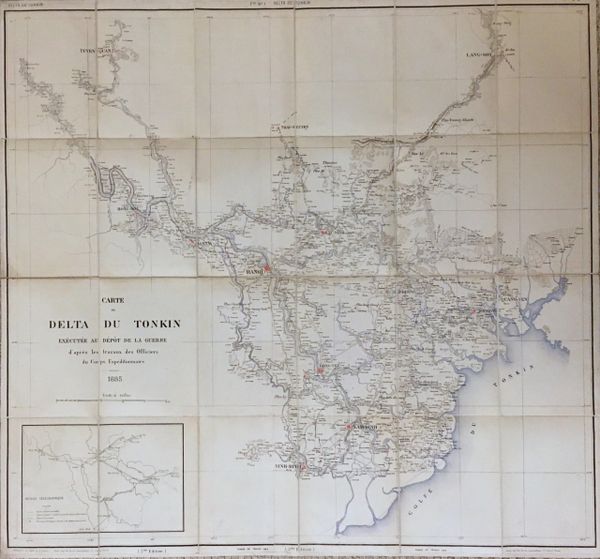 Carte du Delta du Tonkin Executé au Dépot de la Guerre d’après les travaux des Officiers du Corps Expéditionnaire.