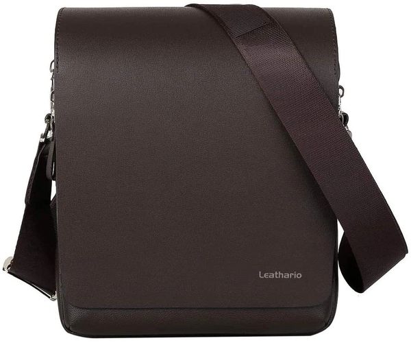  Leathario Men's Leather Shoulder Bag Crossbody Bag For Men Small  Messenger For Work Business Satchel Travel : Clothing, Shoes & Jewelry