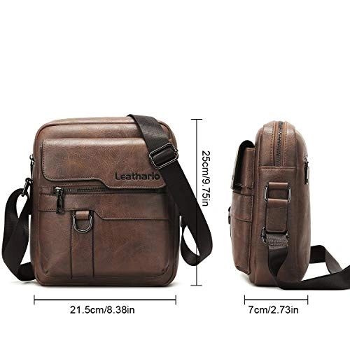 Leathario Men's Leather Shoulder Bag Crossbody Bag For Men Small Messenger  For Work Business Satchel Travel : Clothing, Shoes & Jewelry 