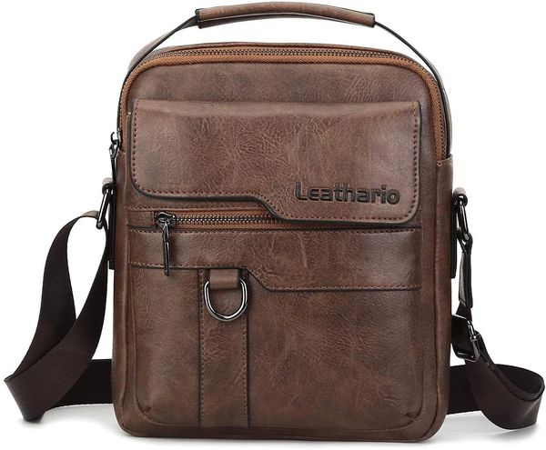 Leathario Men's Shoulder Bag Leather Men's Bag Small Messenger Bag