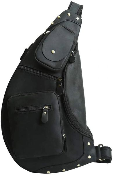 LederleiterUSA Leather Mens Shoulder Bag Retro MenS Bag Leather Handbag Crossbody Bag Messsenger Bag Personality Briefcase