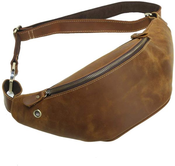 Leathario Waist Pouch Bag For Men Genuine Leather Waist Bag For Men ...
