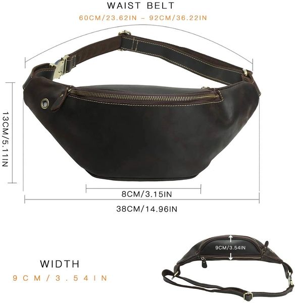 Genuine Leather Waist Bag For Men Fanny Pack Bum Bag Fashion