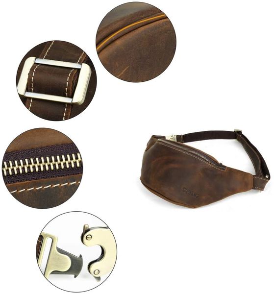Brown Leather belt bag with shoulder strap