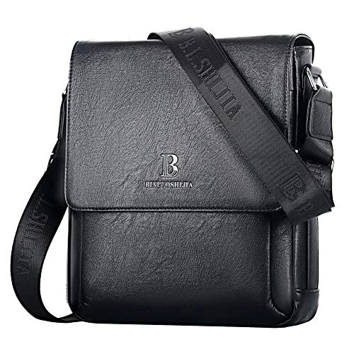 Leathario Men's Shoulder Bag Synthetic Leather Crossbody Bag for