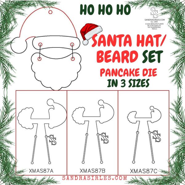 PANCAKE DIE XMAS87 SANTA HAT/BEARD SET