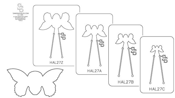 PANCAKE DIE HAL27 SKULL/BUTTERFLY