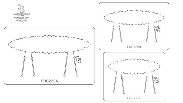 PANCAKE DIE PDC222 CUFF SCALLOP LONG OVAL