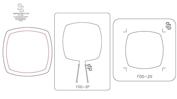 S&P DUOS: LG TRINKET DISH FORMING DIE DUOS: FDD-2S, FDD-2P ROUND SQUARE ROUND CORNERS