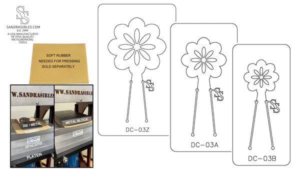 PANCAKE DIE WITH DESIGN CUTOUT: DC-03 FLOWER/CENTER