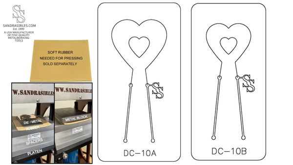 PANCAKE DIE WITH DESIGN CUTOUT: DC-10 HEART/HEART