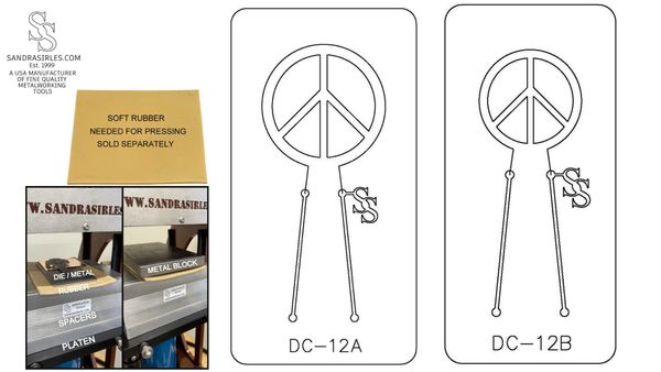 PANCAKE DIE WITH DESIGN CUTOUT: DC-12 ROUND/PEACE SIGN