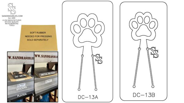 PANCAKE DIE WITH DESIGN CUTOUT: DC-13 PAW/PAW PRINT