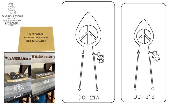 PANCAKE DIE WITH DESIGN CUTOUT: DC-21 DESIGN/PEACE SIGN