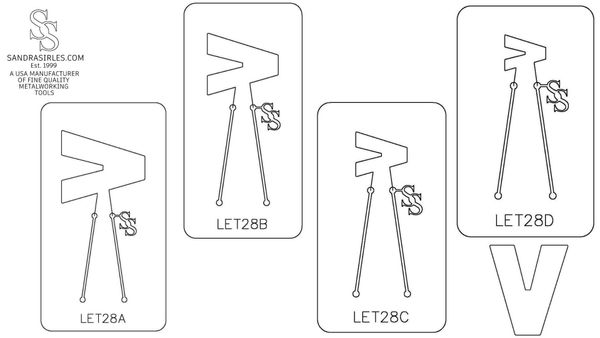 PANCAKE DIE LET28 UPPER CASE LETTER V