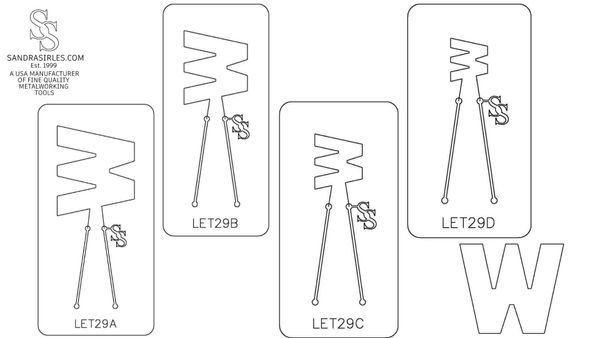 PANCAKE DIE LET29 UPPER CASE LETTER W