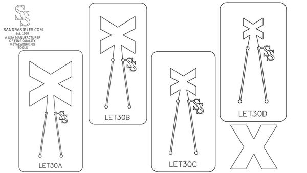 PANCAKE DIE LET30 UPPER CASE LETTER X