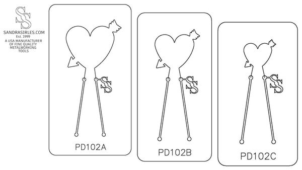 PANCAKE DIE PD102 HEART & ARROW