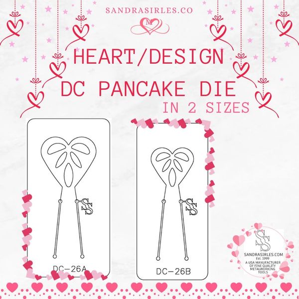 PANCAKE DIE WITH DESIGN CUTOUT: DC-26 HEART/DESIGN