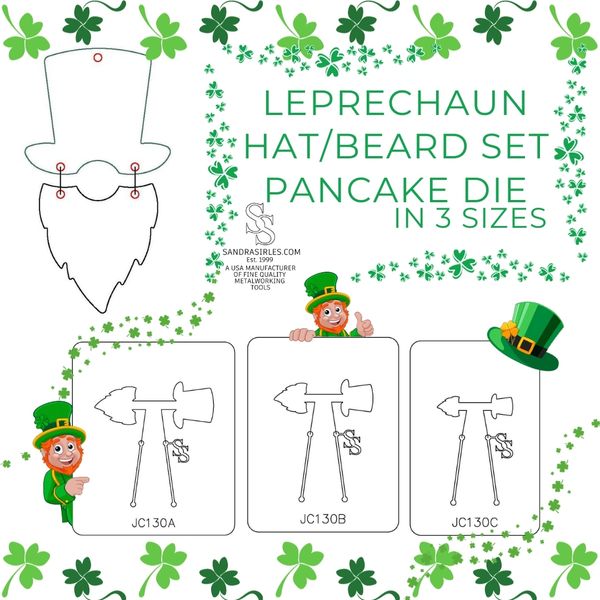 PANCAKE DIE JC130 LEPRECHAUN HAT/BEARD SET